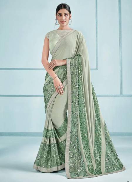 Green Colour NORITA 42100 ELURA Mahotsav New Designer Party Wear Lycra Saree Collection 42103